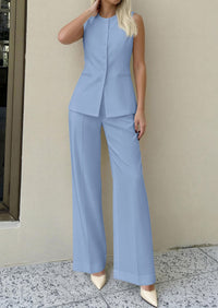 PRETTYGARDEN Women's 2 Piece Sets Summer 2026 Work Clothes Sleeveless Blazer Vest Pants Suits Spring Business Casual Outfits PRETTYGARDEN