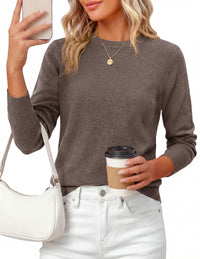 PRETTYGARDEN Womens Fall Basic Long Sleeve Sweater | Soft Knit Fabric, Classic Crew Neck Sweaters, Loose Fit Sweater, Casual Going Out Outfits, 2026 Winter Trendy Clothes