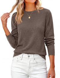 PRETTYGARDEN Womens Fall Basic Long Sleeve Sweater | Soft Knit Fabric, Classic Crew Neck Sweaters, Loose Fit Sweater, Casual Going Out Outfits, 2026 Winter Trendy Clothes