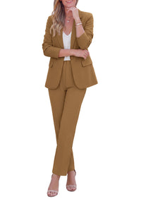PRETTYGARDEN Two Piece Sets for Women Dressy Pant Suits | Lapel Blazer,Straight Leg Dress Pants,Professional Interview Suit Set,Business Casual Outfits,Office Work Clothes,Fall Winter