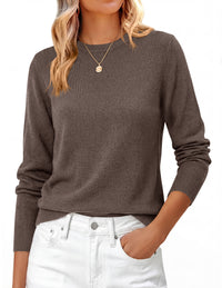 PRETTYGARDEN Womens Fall Basic Long Sleeve Sweater | Soft Knit Fabric, Classic Crew Neck Sweaters, Loose Fit Sweater, Casual Going Out Outfits, 2026 Winter Trendy Clothes