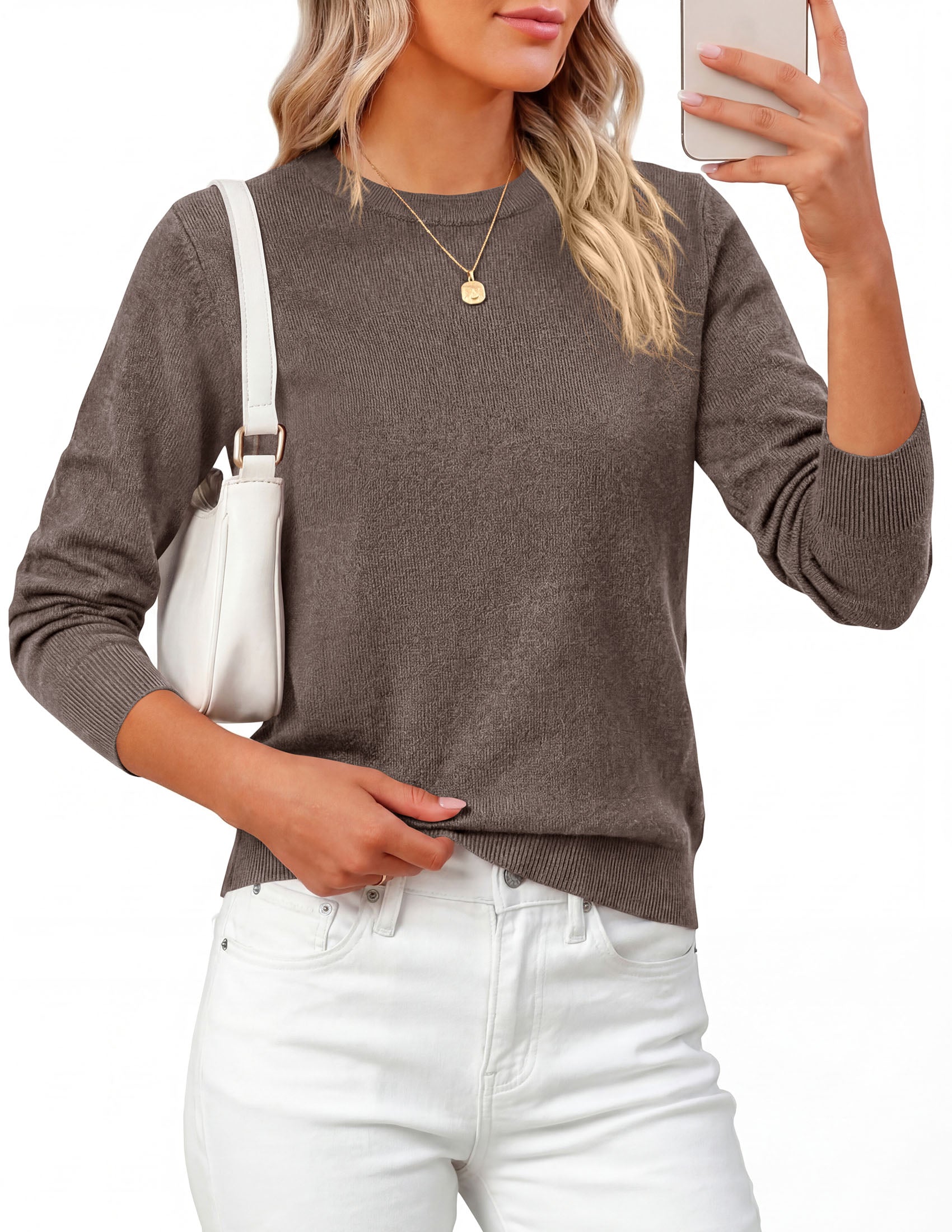 PRETTYGARDEN Womens Fall Basic Long Sleeve Sweater | Soft Knit Fabric, Classic Crew Neck Sweaters, Loose Fit Sweater, Casual Going Out Outfits, 2026 Winter Trendy Clothes