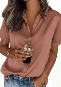 PRETTYGARDEN Women's Summer Button Down Shirts Short Sleeve Work Tops Dressy Blouses Spring Business Casual Outfits PRETTYGARDEN