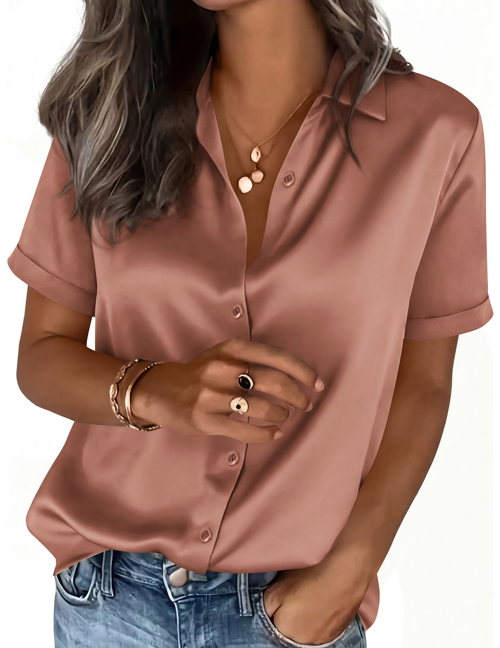 PRETTYGARDEN Women's 2026 Summer Button Down Shirts Short Sleeve Work Tops Dressy Blouses Spring Business Casual Outfits PRETTYGARDEN