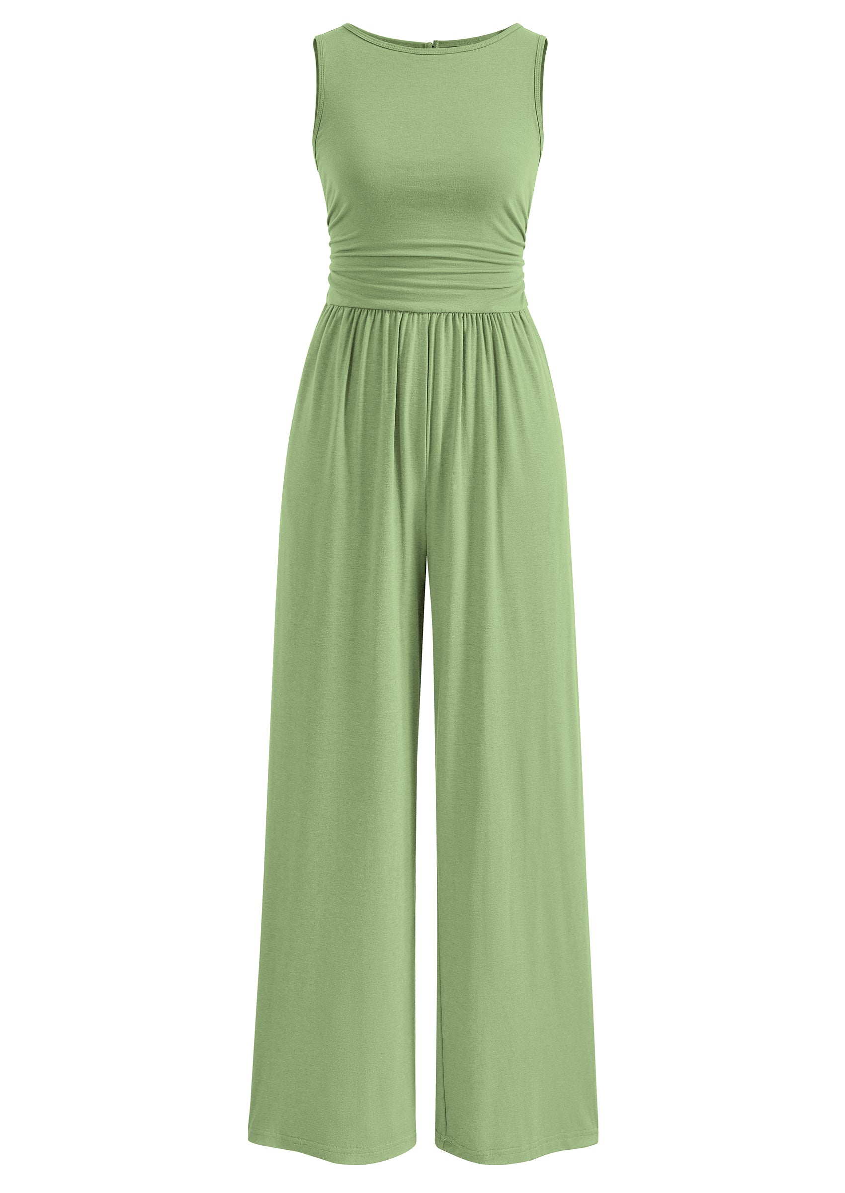 PRETTYGARDEN One Piece Jumpsuits for Women Dressy Casual Sleeveless Crewneck Wide Leg Rompers Jumpers Vacation Summer Outfits