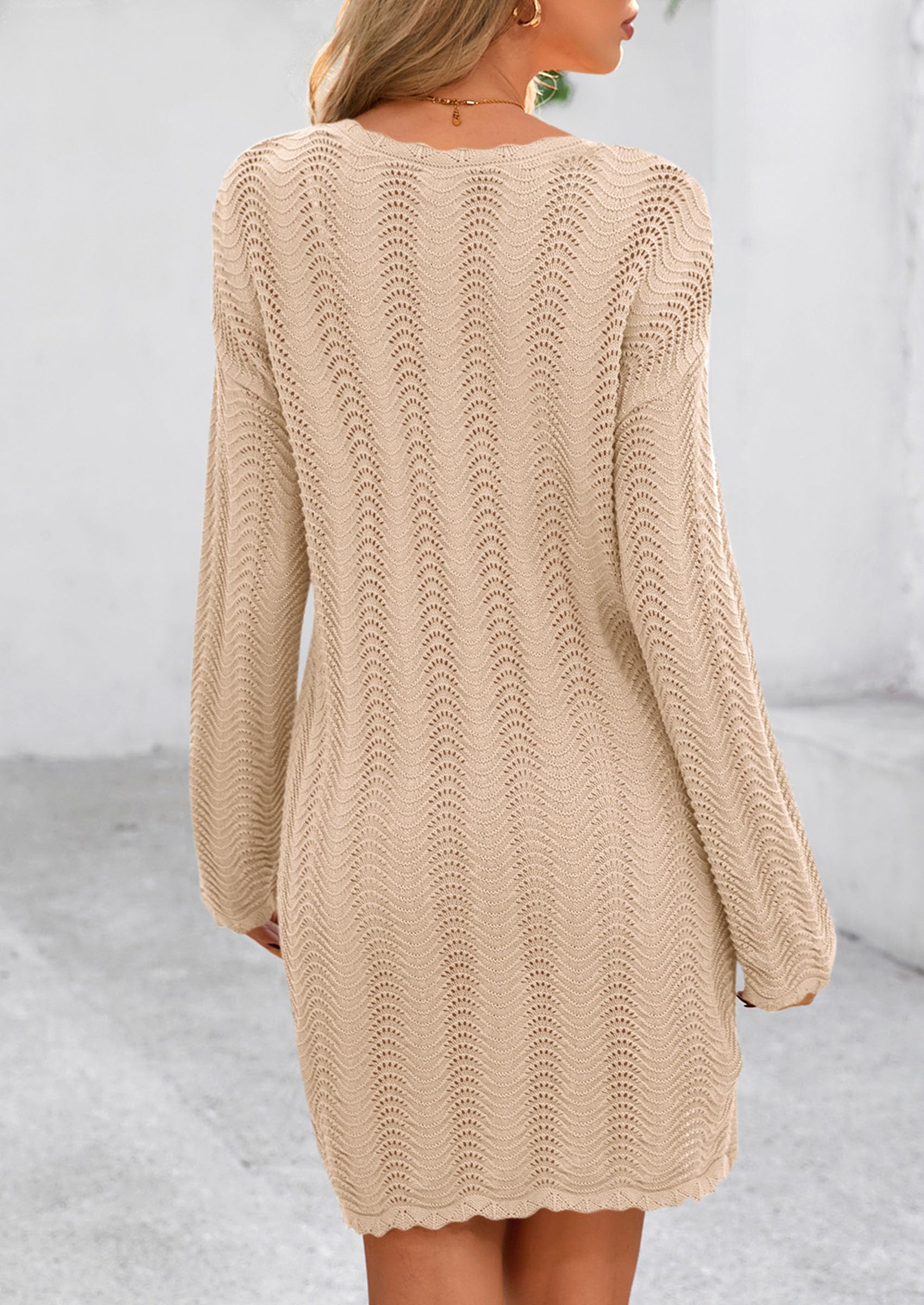 PRETTYGARDEN Women's Swimsuit Cover Up Summer Bathing Suit Swimwear Crochet Knit Dress Fashion Beach Vacation Clothes