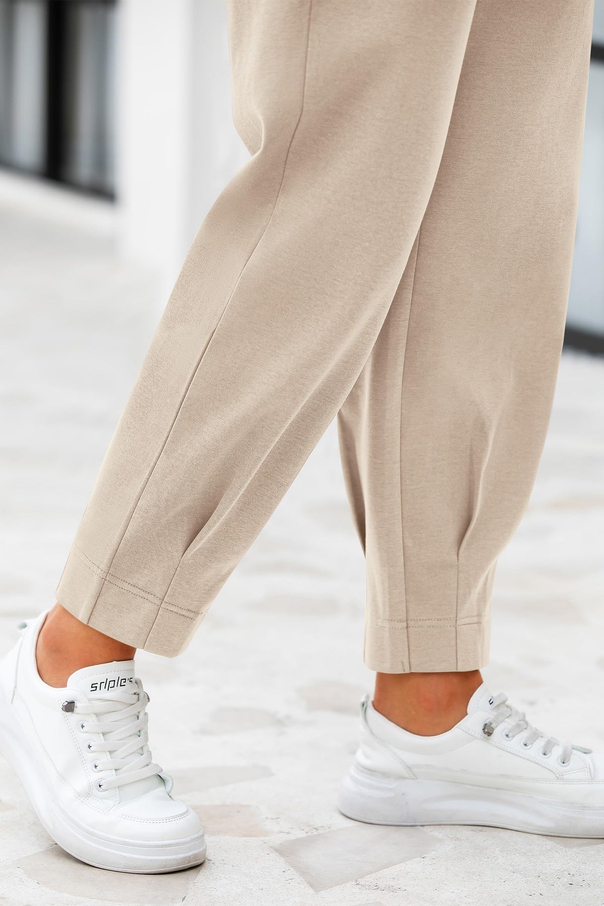 Summer High Waisted Ankle Length Trouser Slacks With Pockets