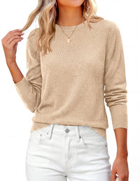 PRETTYGARDEN Womens Fall Basic Long Sleeve Sweater | Soft Knit Fabric, Classic Crew Neck Sweaters, Loose Fit Sweater, Casual Going Out Outfits, 2026 Winter Trendy Clothes