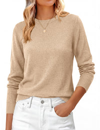 PRETTYGARDEN Womens Fall Basic Long Sleeve Sweater | Soft Knit Fabric, Classic Crew Neck Sweaters, Loose Fit Sweater, Casual Going Out Outfits, 2026 Winter Trendy Clothes