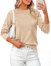 PRETTYGARDEN Womens Fall Basic Long Sleeve Sweater | Soft Knit Fabric, Classic Crew Neck Sweaters, Loose Fit Sweater, Casual Going Out Outfits, 2026 Winter Trendy Clothes