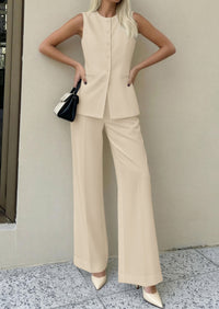 PRETTYGARDEN Women's 2 Piece Sets Summer 2026 Work Clothes Sleeveless Blazer Vest Pants Suits Spring Business Casual Outfits PRETTYGARDEN