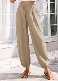 PRETTYGARDEN Womens 2026 Summer Casual Pants High Waisted Loose Wide Leg Palazzo Pockets Lounge Beach Travel Trousers Outfits