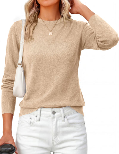 PRETTYGARDEN Womens Fall Basic Long Sleeve Sweater | Soft Knit Fabric, Classic Crew Neck Sweaters, Loose Fit Sweater, Casual Going Out Outfits, 2026 Winter Trendy Clothes