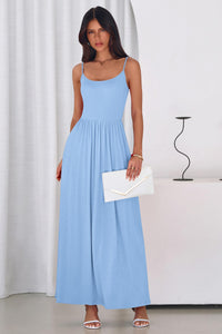 PRETTYGARDEN Womens Spaghetti Strap Maxi Dresses Sleeveless Summer Dress Long Casual Knit Flowy Beach Sundresses with Pockets PRETTYGARDEN