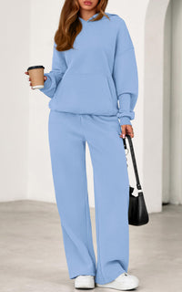 PRETTYGARDEN Women's 2 Piece Outfits Fall Sweatsuits Oversized Hoodies Wide Leg Sweatpants Tracksuits Lounge Matching Sets PRETTYGARDEN