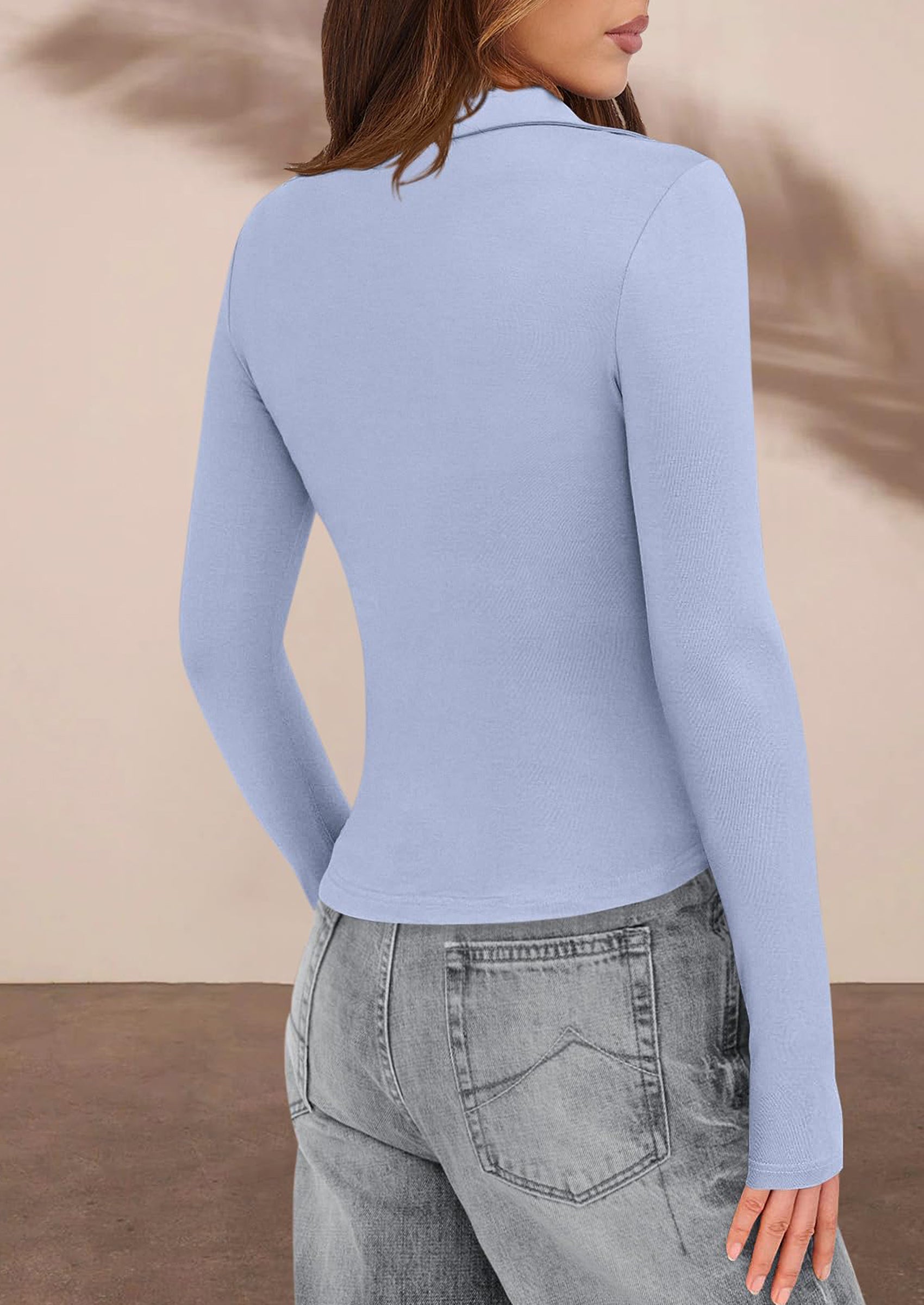 PRETTYGARDEN Womens Button Down Shirts V Neck Collared Ruched Slim Fit Long Sleeve Shirt Casual Fall Fashion Ladies Tops PRETTYGARDEN