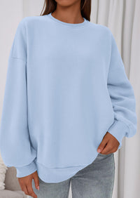 PRETTYGARDEN Sweatshirts for Women Oversized Crewneck Fleece Pullover Long Sleeve Tops Comfy Fall Winter Fashion Outfits