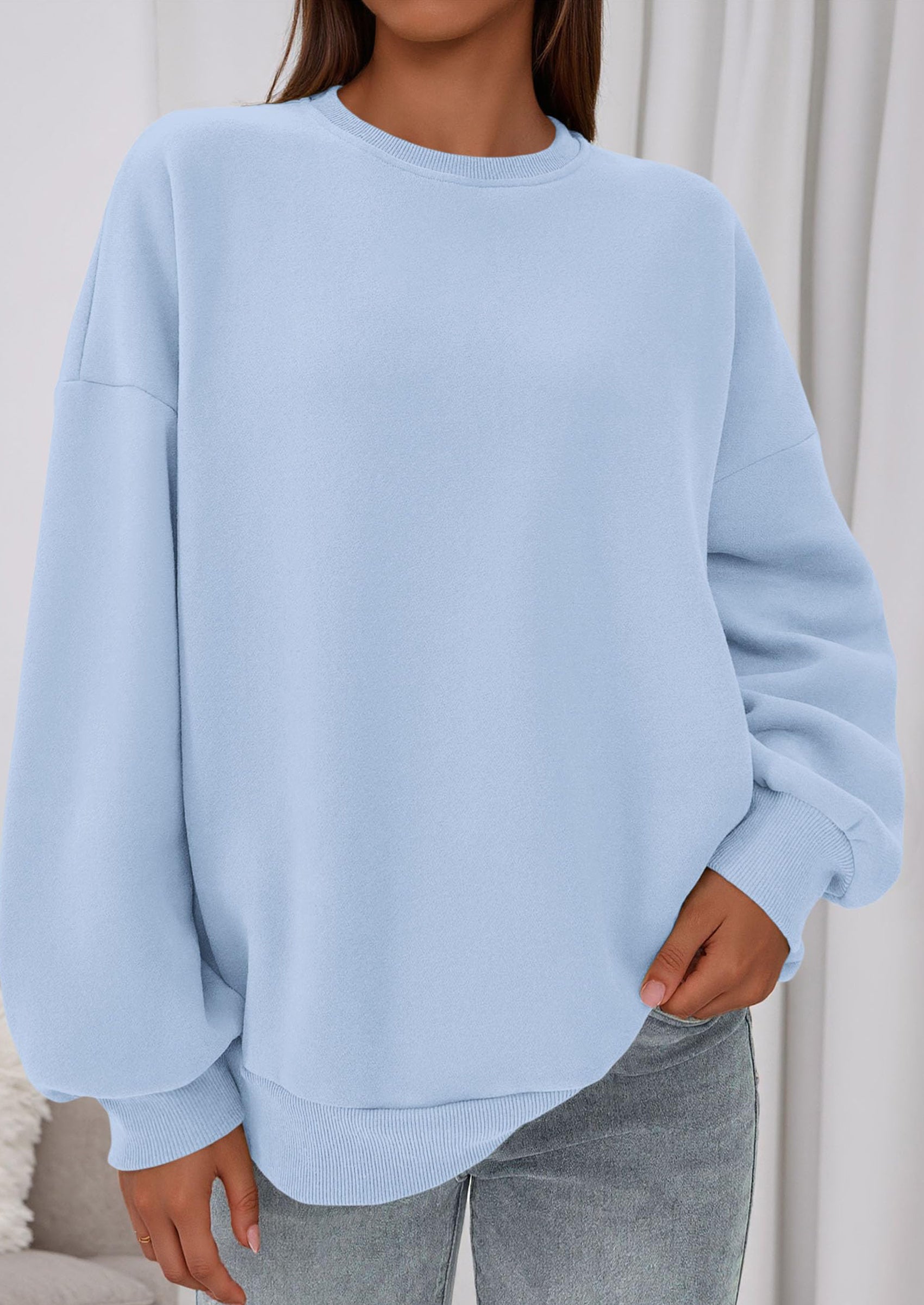 PRETTYGARDEN Sweatshirts for Women Oversized Crewneck Fleece Pullover Long Sleeve Tops Comfy Fall Winter Fashion Outfits