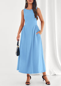 PRETTYGARDEN Summer Sleeveless Maxi Dresses for Women Elegant Classy A Line Tank Formal Midi Long Wedding Guest Dress PRETTYGARDEN