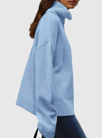 PRETTYGARDEN Womens Turtleneck Long Sleeve Sweater Fall Trendy Loose Fit Casual Tops Chunky Knit Pullover Sweaters