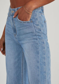 PRETTYGARDEN Wide Leg Jeans for Women Trendy High Waisted Stretchy Baggy Raw Hem Denim Palazzo Pants with Pockets