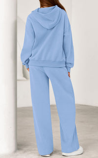 PRETTYGARDEN Women's 2 Piece Outfits Fall Sweatsuits Oversized Hoodies Wide Leg Sweatpants Tracksuits Lounge Matching Sets PRETTYGARDEN