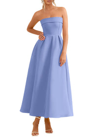 PRETTYGARDEN Cocktail Dresses for Women Summer Formal Elegant Tube Top Strapless Spring Wedding Guest Party Midi Dress PRETTYGARDEN