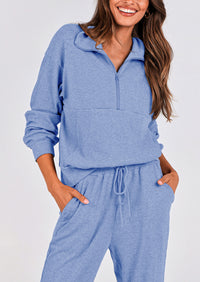 PRETTYGARDEN Women's Fall 2 Piece Lounge Sets Zip Up Sweatshirt Jogger Pants Sweat Track Suits Travel Outfit Winter Clothing