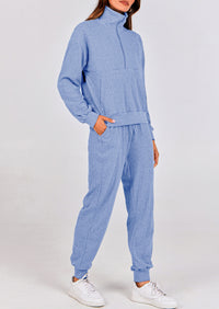 PRETTYGARDEN Women's Fall 2 Piece Lounge Sets Zip Up Sweatshirt Jogger Pants Sweat Track Suits Travel Outfit Winter Clothing