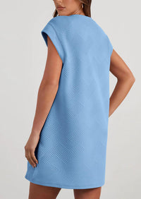 PRETTYGARDEN Women's Summer Short T Shirt Dress Cap Sleeve Crew Neck Casual Loose Basic Mini Dresses