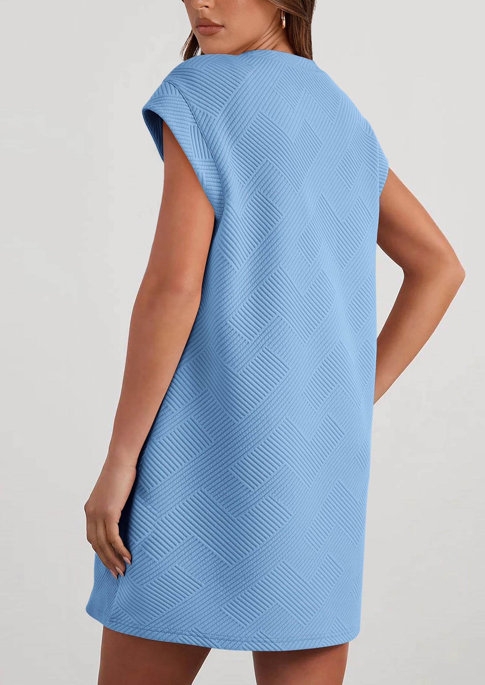 PRETTYGARDEN Women's Summer Short T Shirt Dress Cap Sleeve Crew Neck Casual Loose Basic Mini Dresses