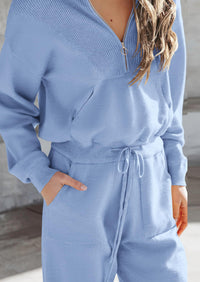 PRETTYGARDEN Women's 2 Piece Sweater Set Pullover Zip Up Sweatshirt Jogger Sweatpants Tracksuit Casual Outfit