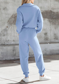 PRETTYGARDEN Women's 2 Piece Sweater Set Pullover Zip Up Sweatshirt Jogger Sweatpants Tracksuit Casual Outfit