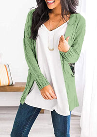 PRETTYGARDEN Women's Open Front Cardigan Sweaters Fall Fashion Button Down Cable Knit Chunky Winter Outerwear Coats