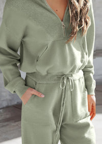 PRETTYGARDEN Women's 2 Piece Sweater Set Pullover Zip Up Sweatshirt Jogger Sweatpants Tracksuit Casual Outfit