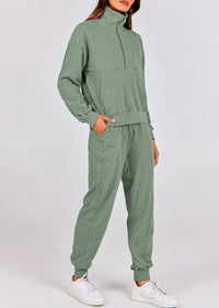 PRETTYGARDEN Women's Fall 2 Piece Lounge Sets Zip Up Sweatshirt Jogger Pants Sweat Track Suits Travel Outfit Winter Clothing