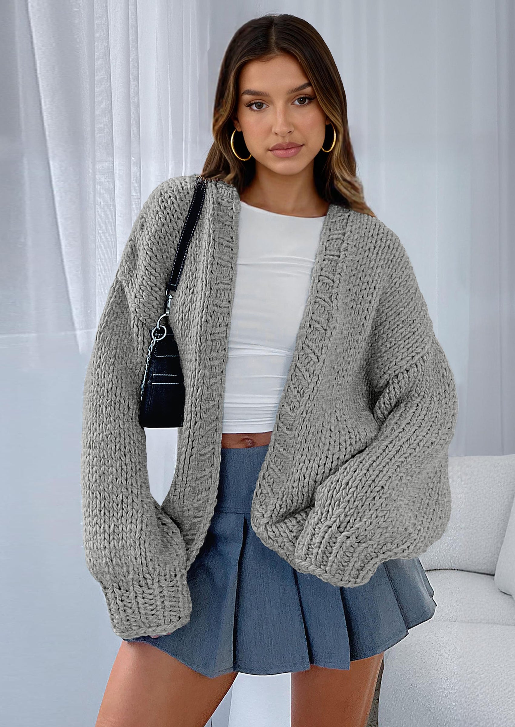 PRETTYGARDEN Cardigan Sweaters for Women Trendy Fall Fashion Long Sleeve Chunky Knit Cardigans Winter Clothing Outfits