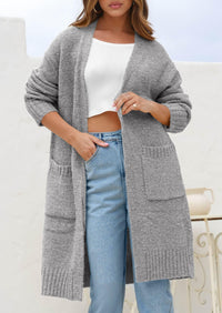 PRETTYGARDEN Fall Long Sleeve Cardigan Sweaters for Women Trendy Winter Open Front Loose Knitted Cardigans with Pockets