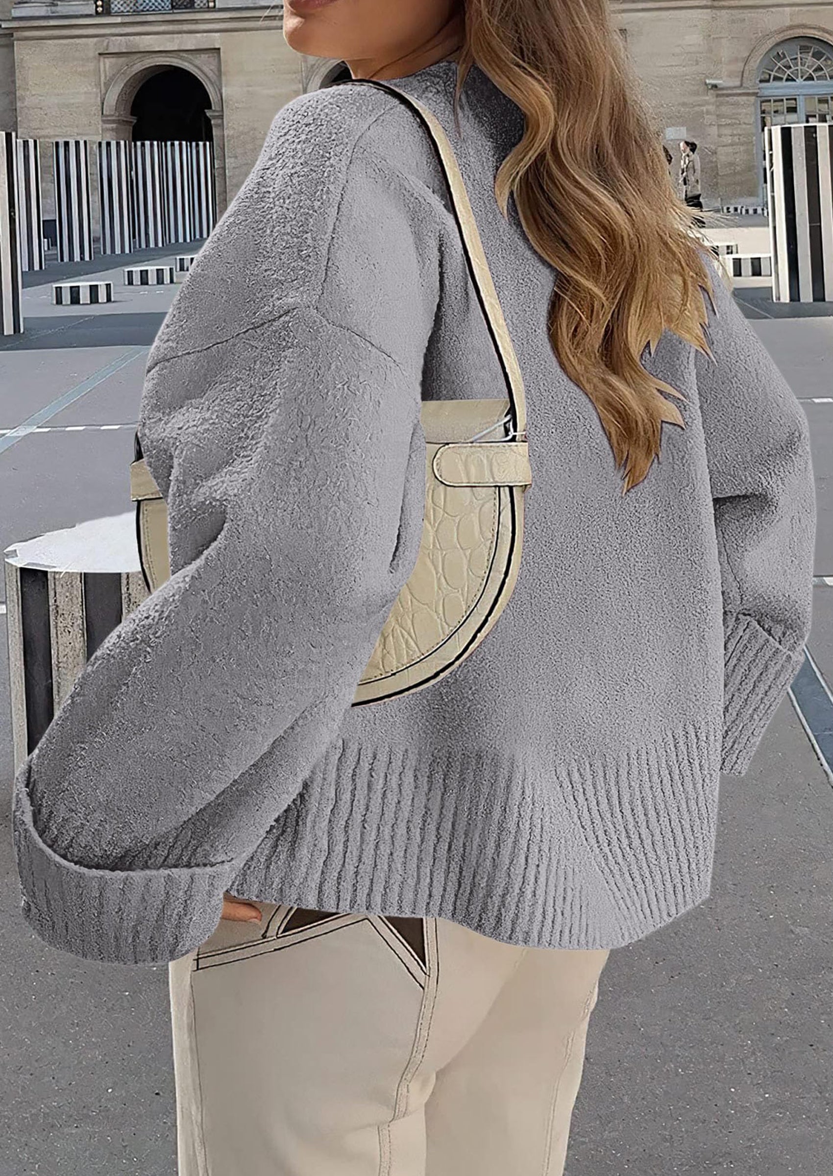 PRETTYGARDEN Women's Fall Oversized Sweaters Casual Crewneck Pullover Long Sleeve Fuzzy Chunky Knit Tops Blouse