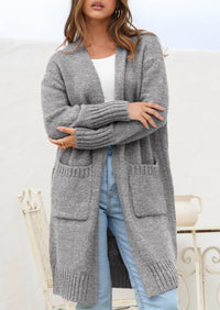 PRETTYGARDEN Fall Long Sleeve Cardigan Sweaters for Women Trendy Winter Open Front Loose Knitted Cardigans with Pockets