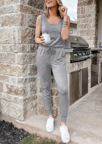 PRETTYGARDEN Two Piece Outfit Sets Casual Sleeveless Crewneck Tops and Sweatpants