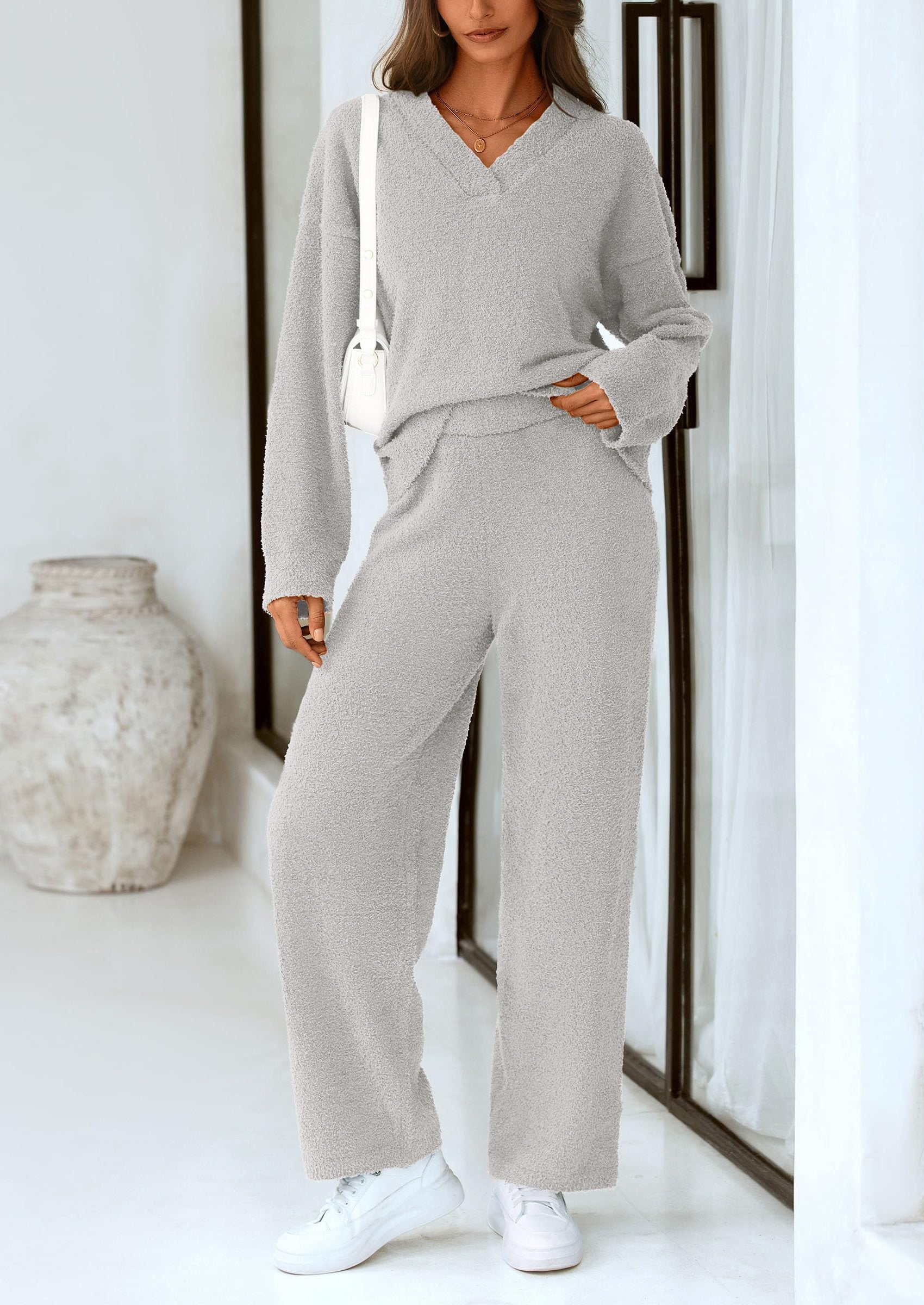PRETTYGARDEN Lounge Sets for Women Two Piece Sweaters Pajama Set Fall Fashion Loungewear Outfits Matching Winter Clothes