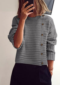 PRETTYGARDEN Womens Sweaters Fall Casual Long Sleeve Crewneck Button Loose Winter Knit Pullover Sweater Tops