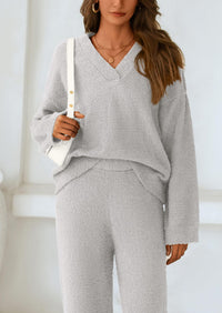 PRETTYGARDEN Lounge Sets for Women Two Piece Sweaters Pajama Set Fall Fashion Loungewear Outfits Matching Winter Clothes