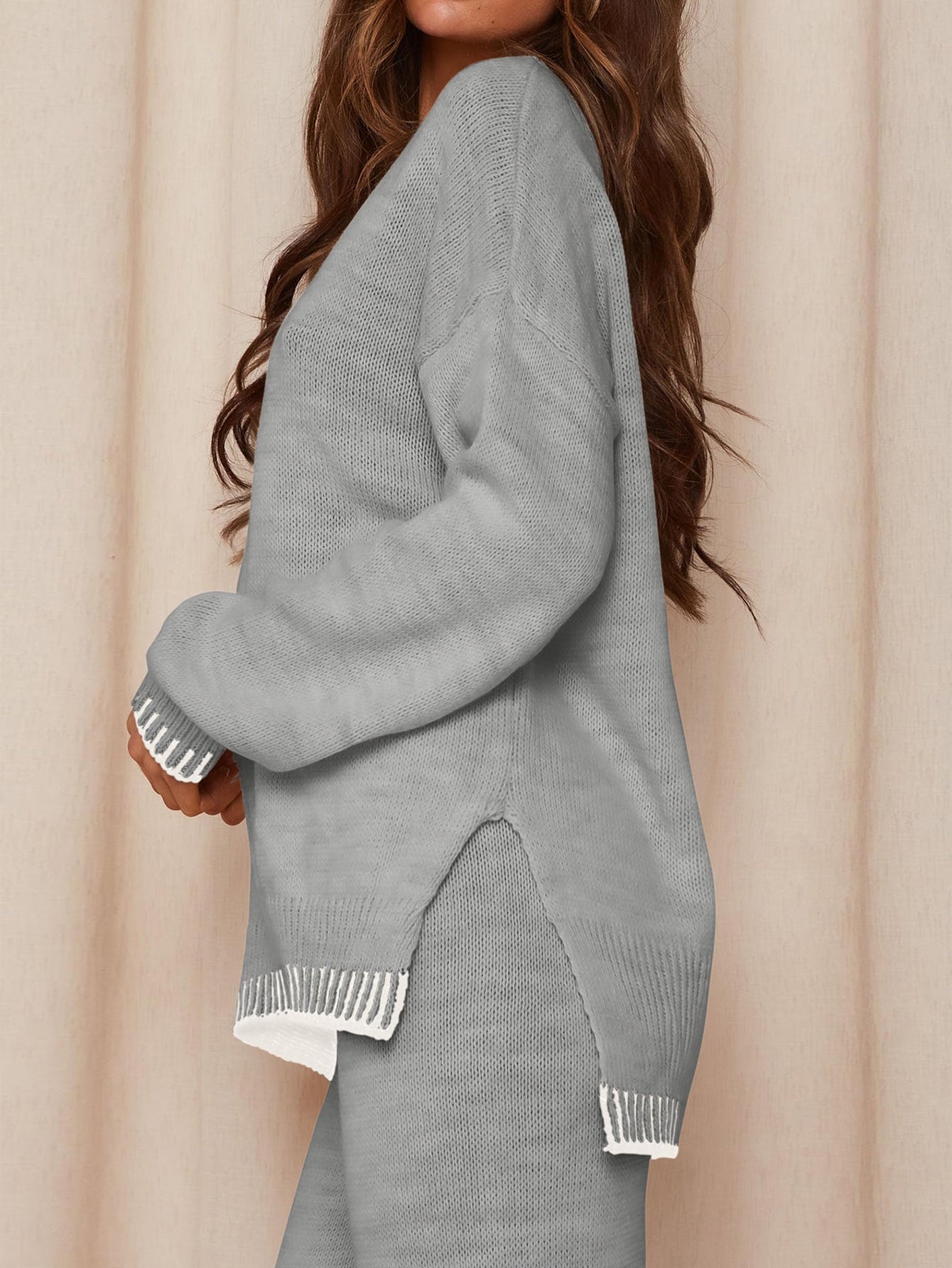 PRETTYGARDEN Women's 2 Piece Knit Sweater Outfit Casual Long Sleeve Pullover Wide Leg Pants Tracksuit Loungewear Set PRETTYGARDEN