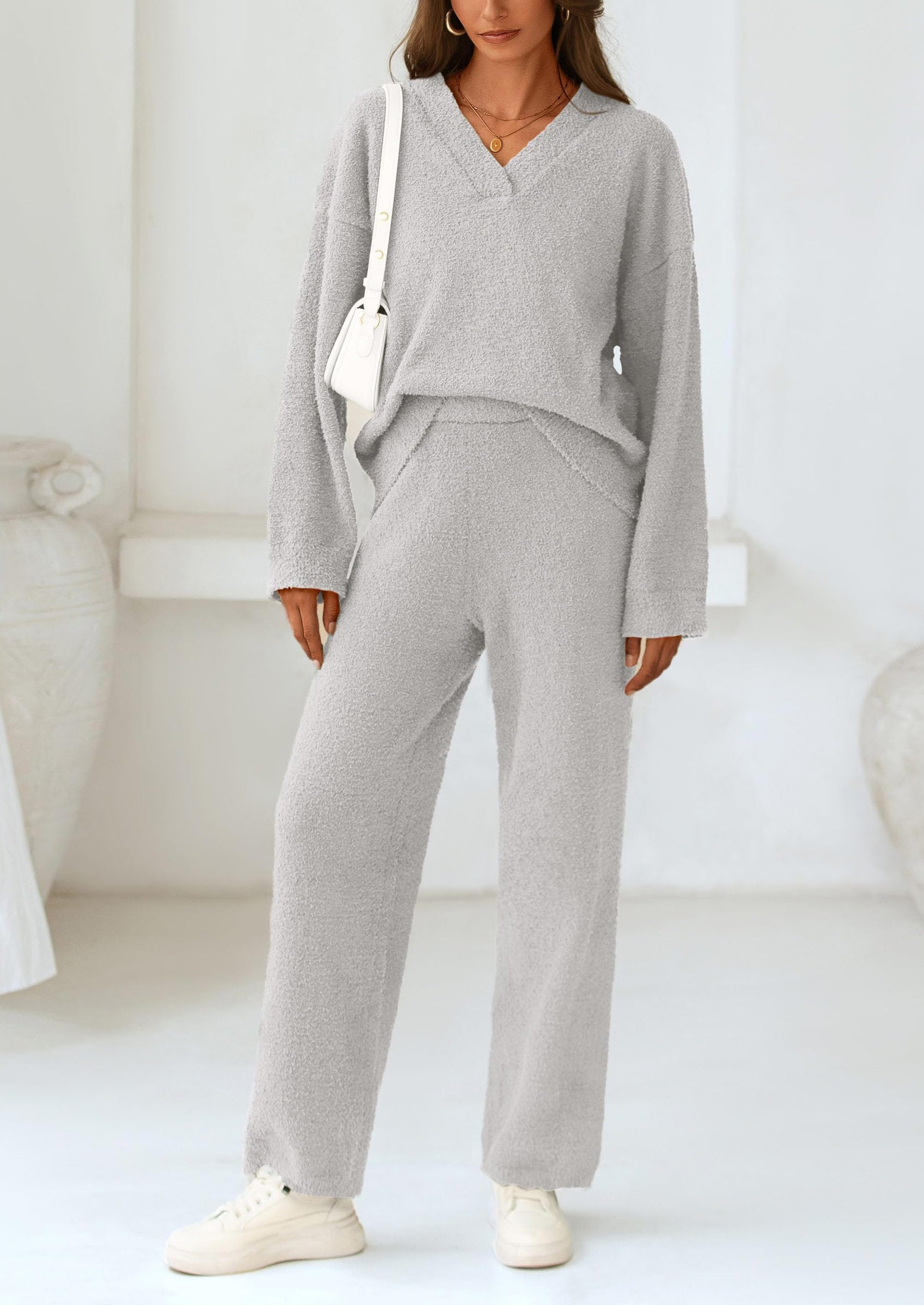 PRETTYGARDEN Lounge Sets for Women Two Piece Sweaters Pajama Set Fall Fashion Loungewear Outfits Matching Winter Clothes