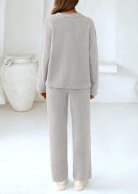 PRETTYGARDEN Lounge Sets for Women Two Piece Sweaters Pajama Set Fall Fashion Loungewear Outfits Matching Winter Clothes