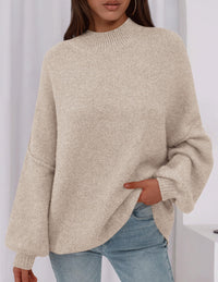 PRETTYGARDEN Women's Fall Oversized Sweaters Chunky Knit Mock Neck Long Sleeve Casual Trendy Pullover Winter Clothes PRETTYGARDEN