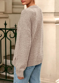 PRETTYGARDEN Fall Long Sleeve Cardigans for Women Trendy Open Front Winter Button Down Crewneck Soft Knit Sweater Jacket