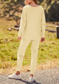 PRETTYGARDEN Women's Fall 2 Piece Lounge Set Long Sleeve Tops Ribbed Pants Spring Matching Sweatsuit Travel Outfits Clothes